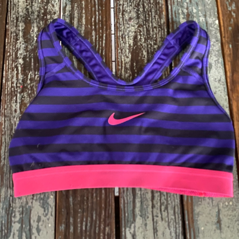 Nike striped sports bra